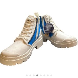 Palladium White Canvas High-Top Sneaker with Ortholite Tag